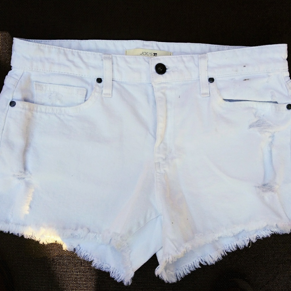 Joe's Jeans white cut-off denim shorts
